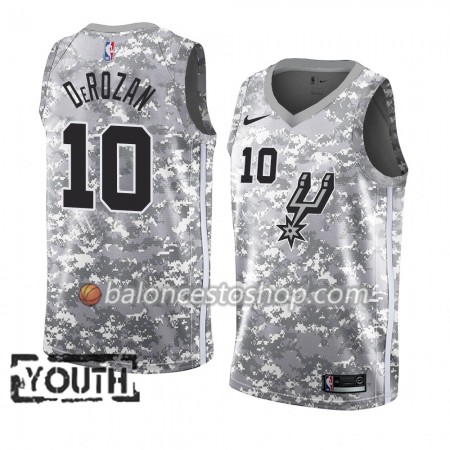 Camiseta Niños NBA San Antonio Spurs DeMar DeRozan 10 2018-19 Nike Gris Swingman